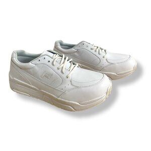 Propet Sanford White Leather Walking Sneakers, Men's Size 11(5E) Extra Wide